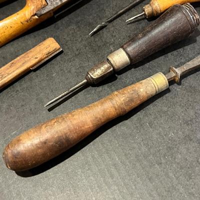 Antique Wood Handle Tool Lot