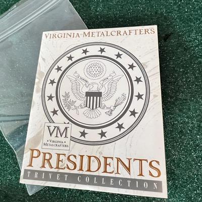Virginia Metalcrafters Presidents Trivet + Porcelain Sadek Bowl