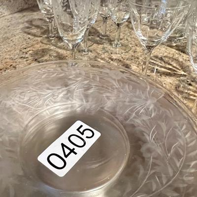 Large Lot Vintage Etched Glassware