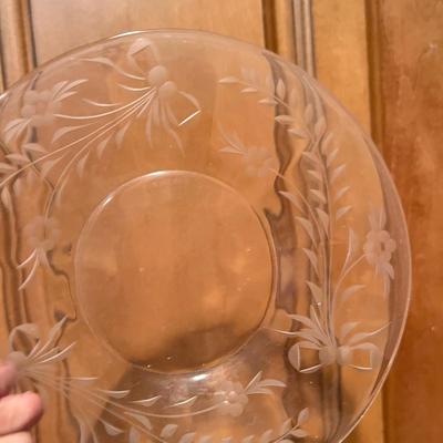 Large Lot Vintage Etched Glassware