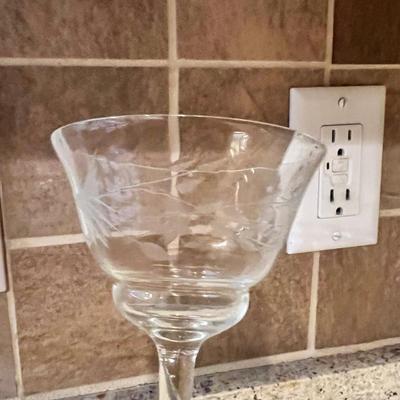 Large Lot Vintage Etched Glassware