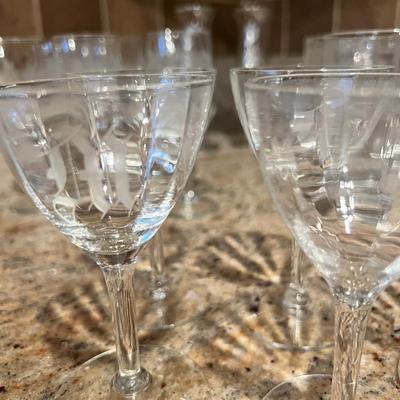 Large Lot Vintage Etched Glassware