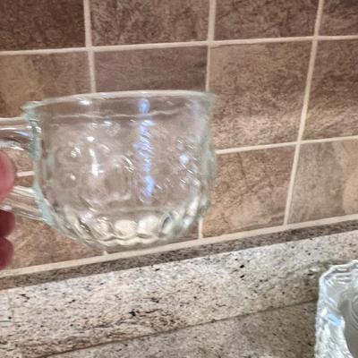 8 Vintage Colony Crystal Gaiety Hostess Snack Plate & Cup Set