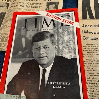 Lot 122 collection of newspapers regarding JFK assassination