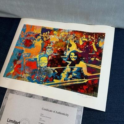 Lot 123 JFK Dallas Pop Art "JFK Dallas"  Limited Edition Print 12x16 by Artist Stephen Chambers