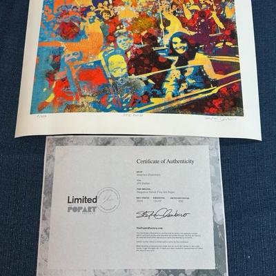 Lot 123 JFK Dallas Pop Art "JFK Dallas"  Limited Edition Print 12x16 by Artist Stephen Chambers