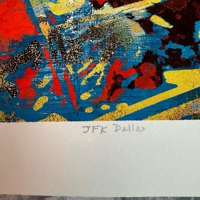 Lot 123 JFK Dallas Pop Art "JFK Dallas"  Limited Edition Print 12x16 by Artist Stephen Chambers