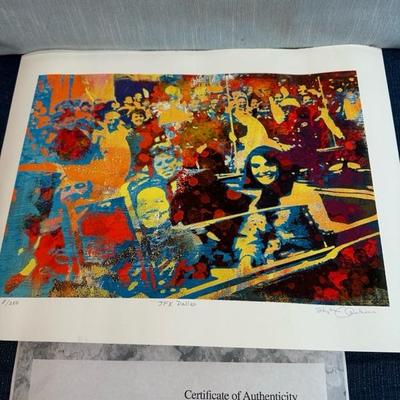 Lot 123 JFK Dallas Pop Art "JFK Dallas"  Limited Edition Print 12x16 by Artist Stephen Chambers