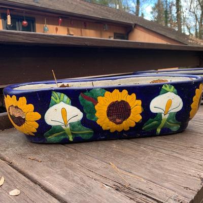 Two Hand Painted Oblong Planters (BP-HS)