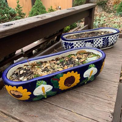 Two Hand Painted Oblong Planters (BP-HS)