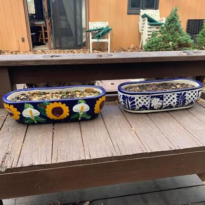 Two Hand Painted Oblong Planters (BP-HS)