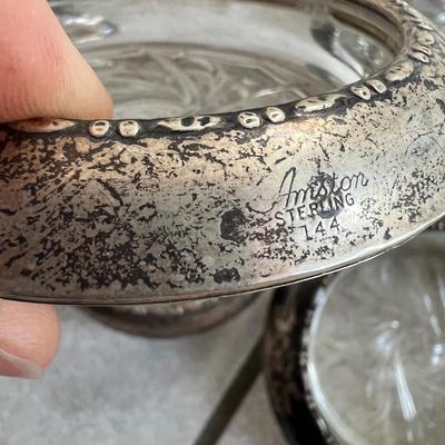 Large Lot Antique Sterling Vanity Sets, Sterling Coasters