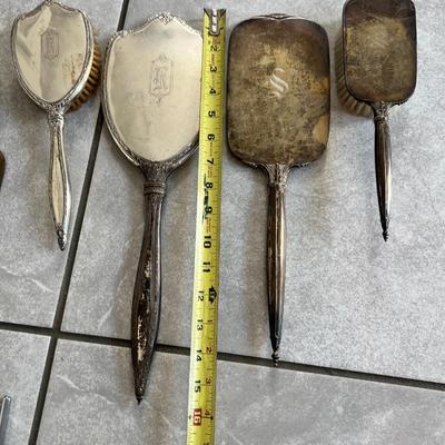 Large Lot Antique Sterling Vanity Sets, Sterling Coasters