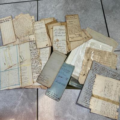 Large Lot Antique Ephemera Deeds, Wills - Earliest c. 1812