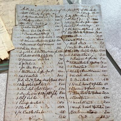 Large Lot Antique Ephemera Deeds, Wills - Earliest c. 1812