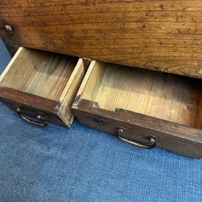 Lot 129 antique wood drop safe