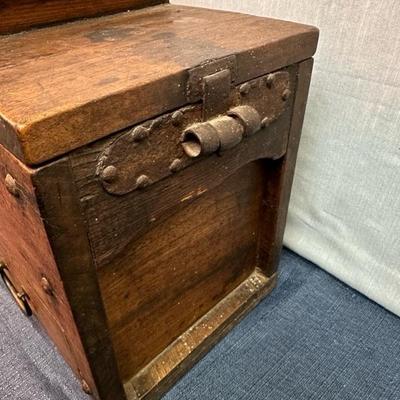 Lot 129 antique wood drop safe