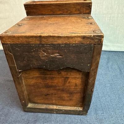 Lot 129 antique wood drop safe