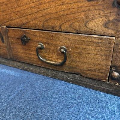 Lot 129 antique wood drop safe
