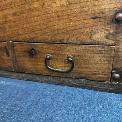 Lot 129 antique wood drop safe