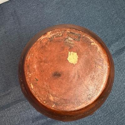 Lot 131 metal embossed bowl made in Greece approximately 9 inches tall