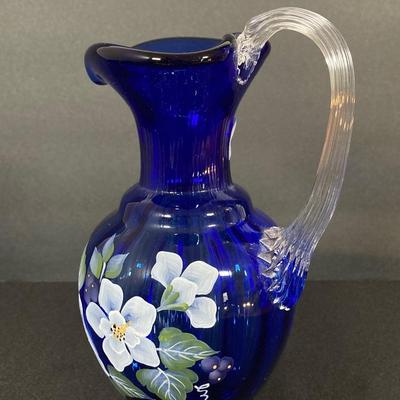 LOT 1J: Cobalt Blue Fenton Art Glass - 75th Year Celebration Vase and More