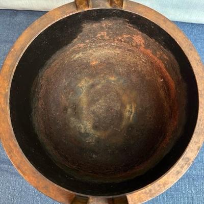 Lot 132 Large Chinese Cold Gilded Cast Iron Tripod Censer