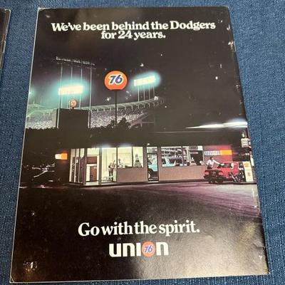 Lot 136 three Dodgers, April, 1984 game scorecard magazines
