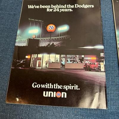 Lot 136 three Dodgers, April, 1984 game scorecard magazines