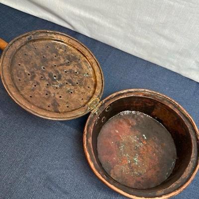 Lot 137, antique bed warmer