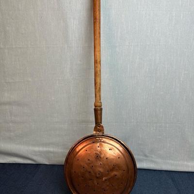 Lot 137, antique bed warmer