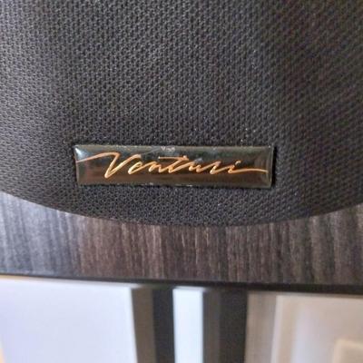 PAIR VENTURI SPEAKERS ON FREE STANDING STANDS