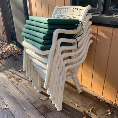 Rose & Lattice Stacking Patio Chairs with Cushions (BP-HS)