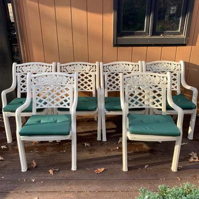 Rose & Lattice Stacking Patio Chairs with Cushions (BP-HS)