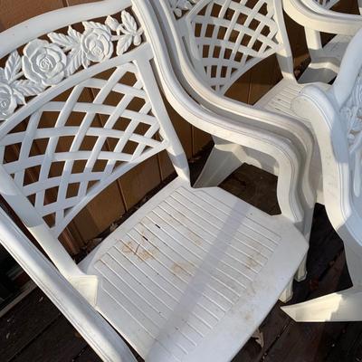 Rose & Lattice Stacking Patio Chairs with Cushions (BP-HS)