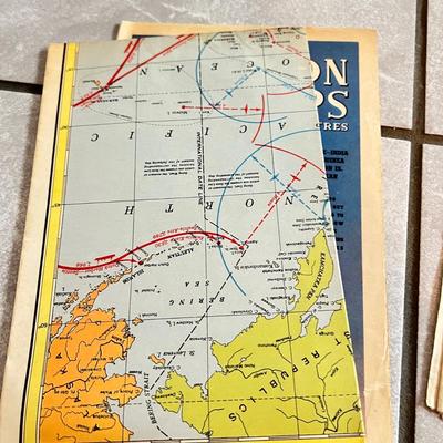 Antique Vintage Lot 40â€™s Maps, Advertising, Ephemera