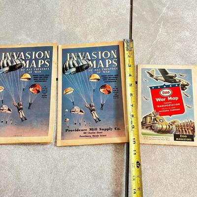Antique Vintage Lot 40â€™s Maps, Advertising, Ephemera