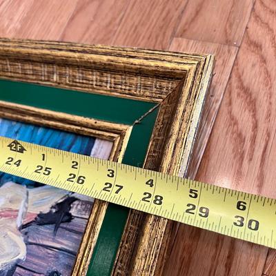 Large Vintage Framed Print on Board 28"