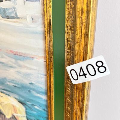 Large Vintage Framed Print on Board 28"