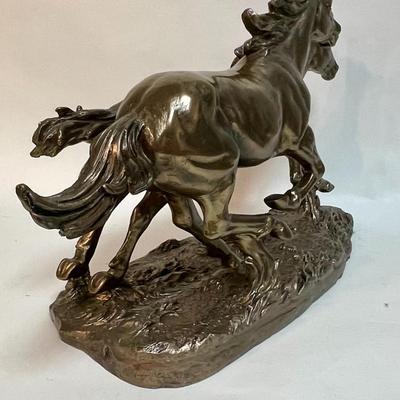 Kensington Hill Horses Running Wild Galloping Cast Resin Sculpture Bronze Finnish