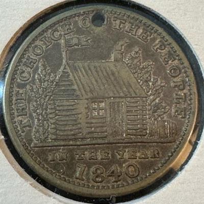 Lot 141 antique election medal at major general WH Harrison