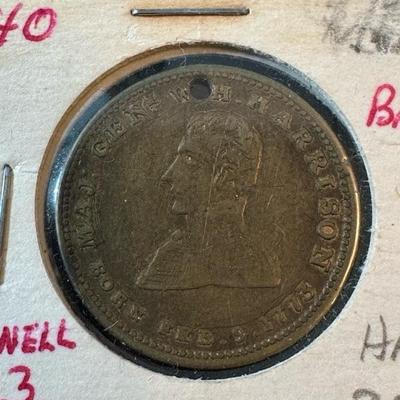 Lot 141 antique election medal at major general WH Harrison