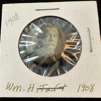 Lot 142 antique William H Taft campaign button