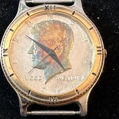 Lot 144 Waltham watch 1965 JFK coin watch Lot 144 Waltham watch 1965 JFK coin watch