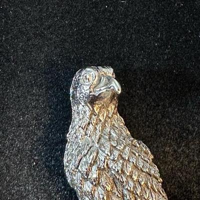Lot 145 Tortolani Signed Falconry Pin Hawk Eagle Bird of Prey Falconer Glove Brooch 