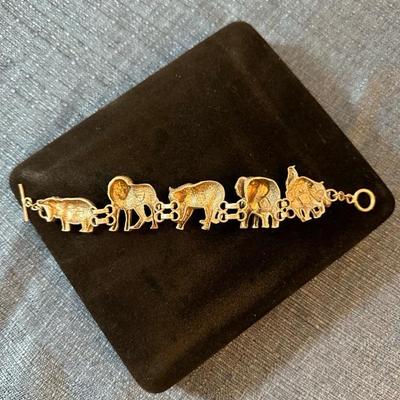 Lot 146, Sterling silver, wild animal bracelet