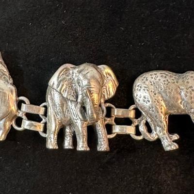Lot 146, Sterling silver, wild animal bracelet
