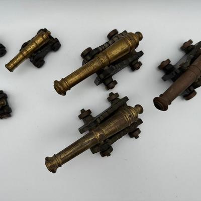 Six (6) Antique Desktop Cannons