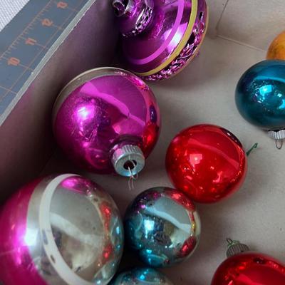 Antique Glass Christmas Ornaments, Mostly Round