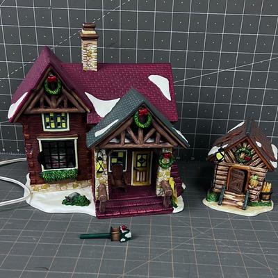 Ceramic Christmas House w/Outhouse